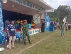 Babinsa Lakukan Pengamanan Pertandingan Sepak Bola Dalam Rangka Halal Bilhalal