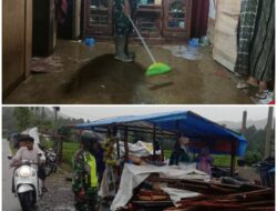 Respon Cepat Babinsa Tangse Bantu Warga Terdampak Angin Kencang dan Hujan Deras