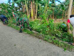 karya Bakti Pembersihan Selokan Bersama Masyarakat Wujud Kepedulian Koramil Maiwa