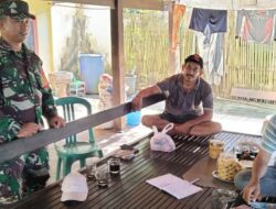 Babinsa Koramil-04/Soppeng Riaja Komsos Serapan Gabah Oleh Bulog