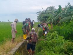 Penuhi Kebutuhan Air Petani, Babinsa Koramil-02 Kodim 1404/Pinrang Bersama Warga Bersihkan Saluran Irigasi