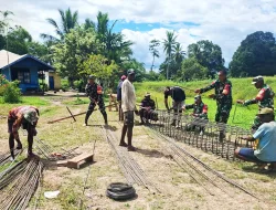 PERAN AKTIF BABINSA MERAUKE, PEMBANGUNAN JEMBATAN GARUDA DI KAMPUNG CANDRA JAYA RESMI DIMULAI
