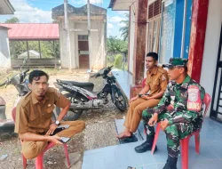 Pererat Sinergitas, Babinsa Posramil Tadu Raya Laksanakan Komsos dengan Aparatur Desa Simpang Jaya