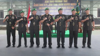 Danrem 141/Toddopuli Pimpin Sertijab Kasiren, Kasipers dan Dandim 1405/Parepare di Makodim 1422/Maros