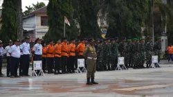 Korem 181/PVT Hadiri Apel Hari Kesiapsiagaan Bencana (HKB) dan Simulasi Bencana.