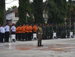 Korem 181/PVT Hadiri Apel Hari Kesiapsiagaan Bencana (HKB) dan Simulasi Bencana.