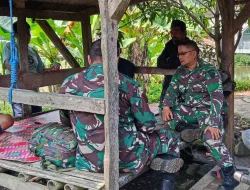 Pelda Devin Babinsa Sukakarya,Koramil 0607-07/Warudoyong Laksanakan Komsos, Bahas Pembangunan Jembatan Bersama Warga