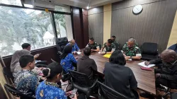 KOREM 181/PVT IKUTI RAPAT TEKNIS PENGUKURAN PERSIL TANAH OBJEK TUKAR GULING