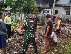 Sigap Hadapi Musim Hujan, Babinsa dan Warga Normalisasi Saluran Air di Padang Lampe