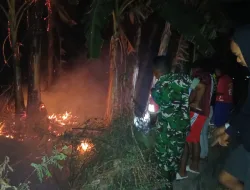 Respon Cepat Babinsa, Damkar dan Masyarakat Padamkan Kebakaran Lahan di Mattiro Sompe