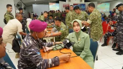DANREM 181/PVT TURUT BERPARTISIPASI DONOR DARAH DALAM RANGKA HUT KE-81 TNI