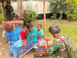 TNI MENYAPA, RAKYAT TERJAGA!” — Satgas Yonif 133/Yudha Sakti Hadirkan Kepedulian dan Layanan Kesehatan di Papua