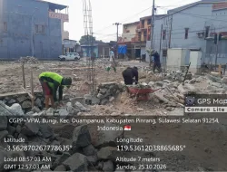 Pastikan Kualitas Pembangunan, Babinsa Pantau Pemasangan Pondasi KDKMP Desa Bungi